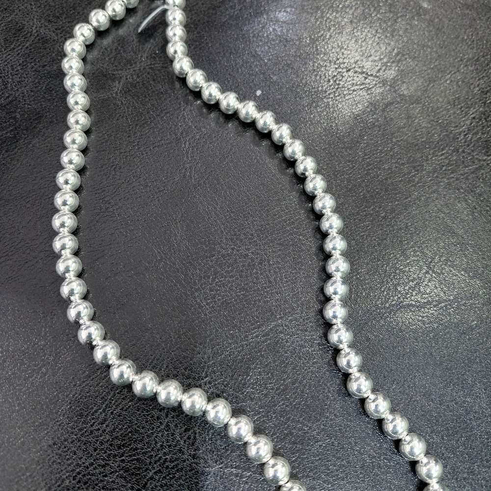 Classic Silver Beaded Necklace
